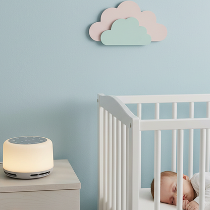 veilleuse white noise au chevet bébé